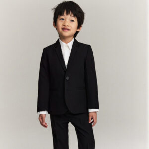 Boys Black Solid Classic Jacket